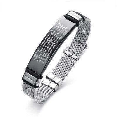 Black bent titanium steel bracelet