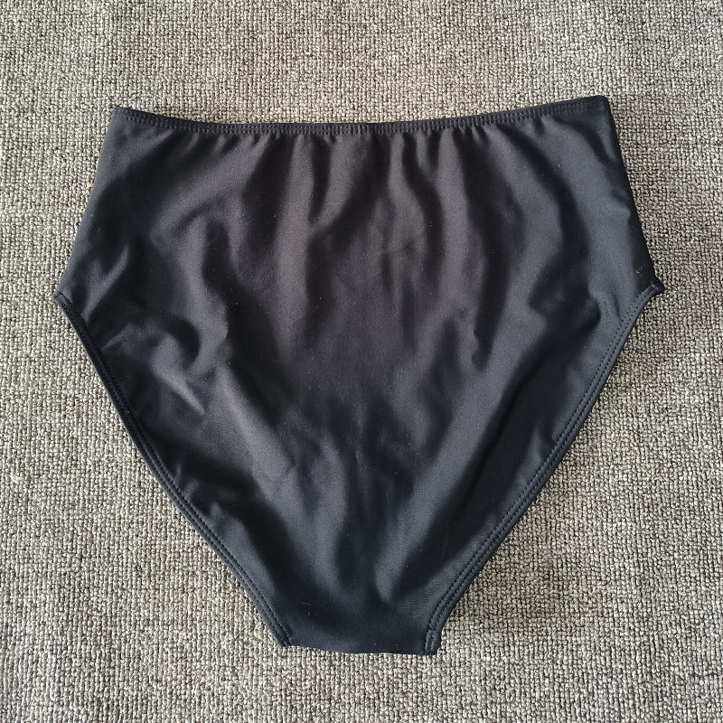 Black Triangle High Waist Bikini Bottoms