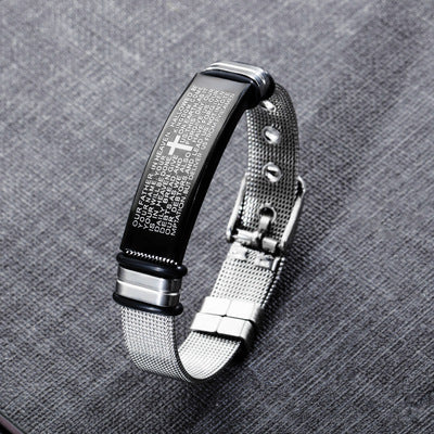 Black bent titanium steel bracelet