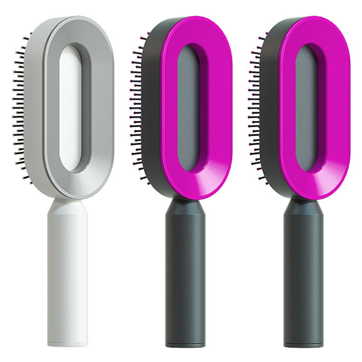 Self Cleaning Hair Brush For Women One-key Cleaning Hair Loss Airbag Massage Scalp Comb Anti-Static Hairbrush