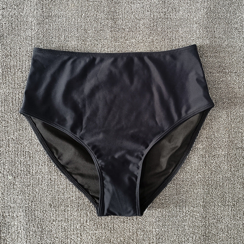 Black Triangle High Waist Bikini Bottoms