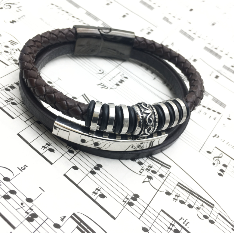 Vintage cowhide woven bracelet