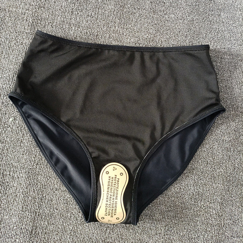 Black Triangle High Waist Bikini Bottoms