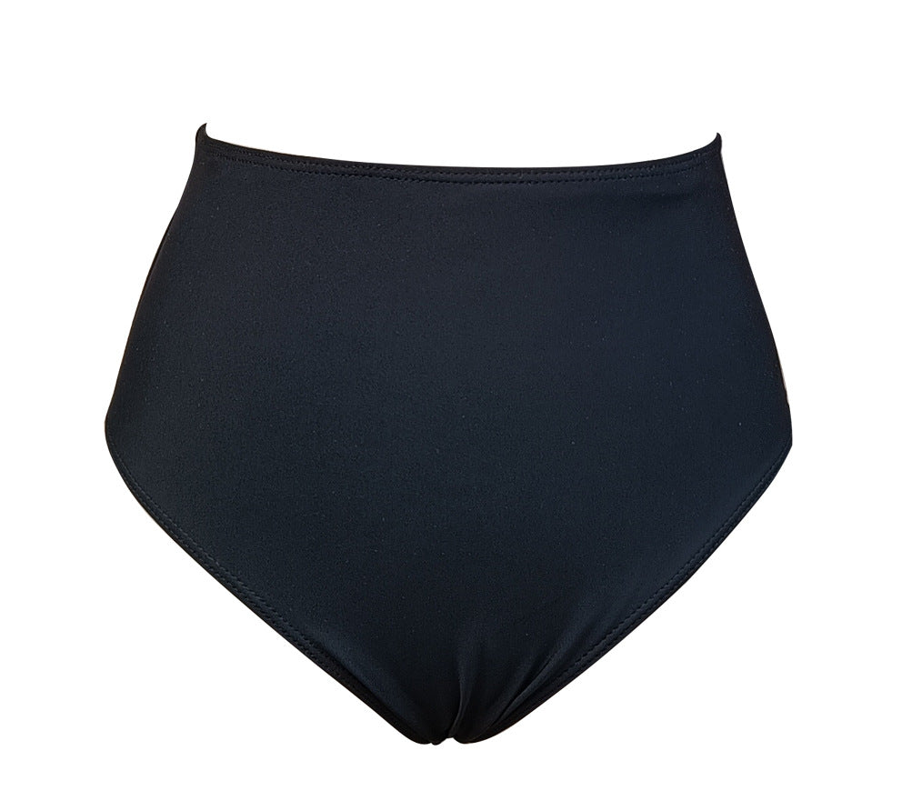 Black Triangle High Waist Bikini Bottoms