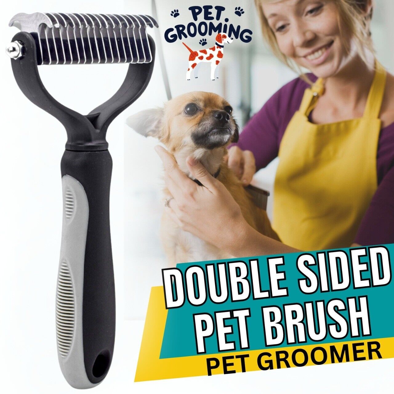 Pet Deshedding Brush Dog Cat Hair Remover Mitt Massage Brush Grooming Brush Comb